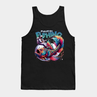 Astronaut Fishing in Space - Colorful Cosmic Father's Day Gift Tank Top